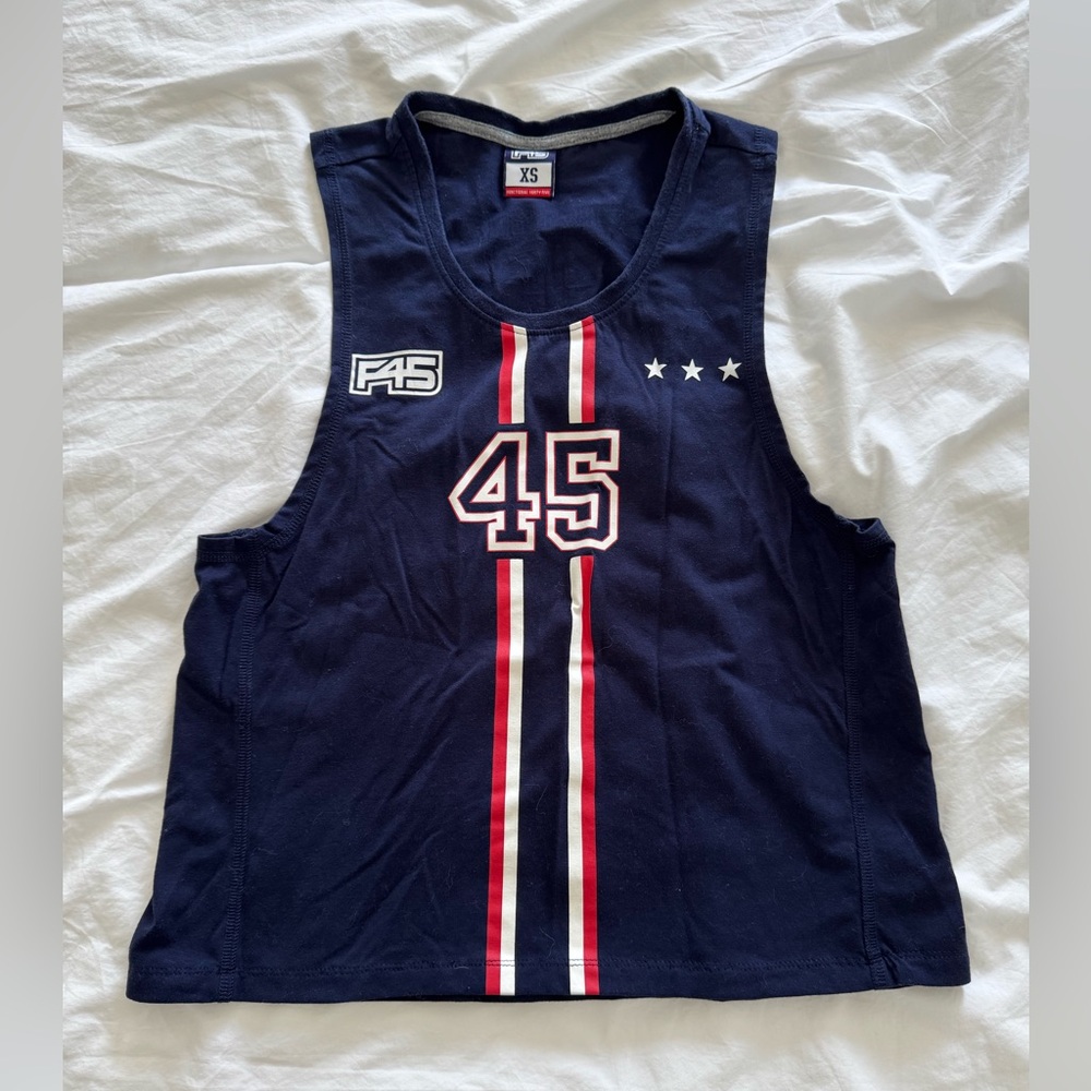 Women's Navy 45 Striped Tank Top